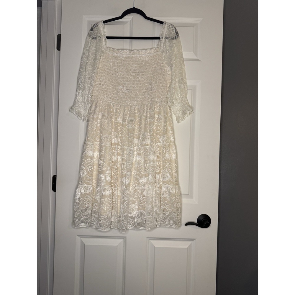 Baltic Born Tate Smocked Lace Midi Dress Xl Nwt